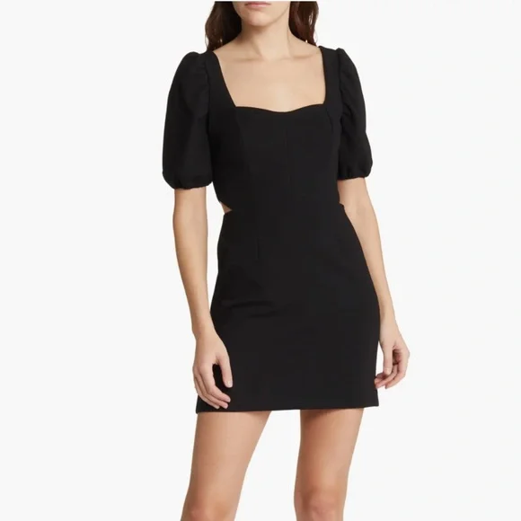 French Connection Whisper Sweetheart Puff Sleeve A-Line Mini Dress Size 8 - Picture 1 of 6